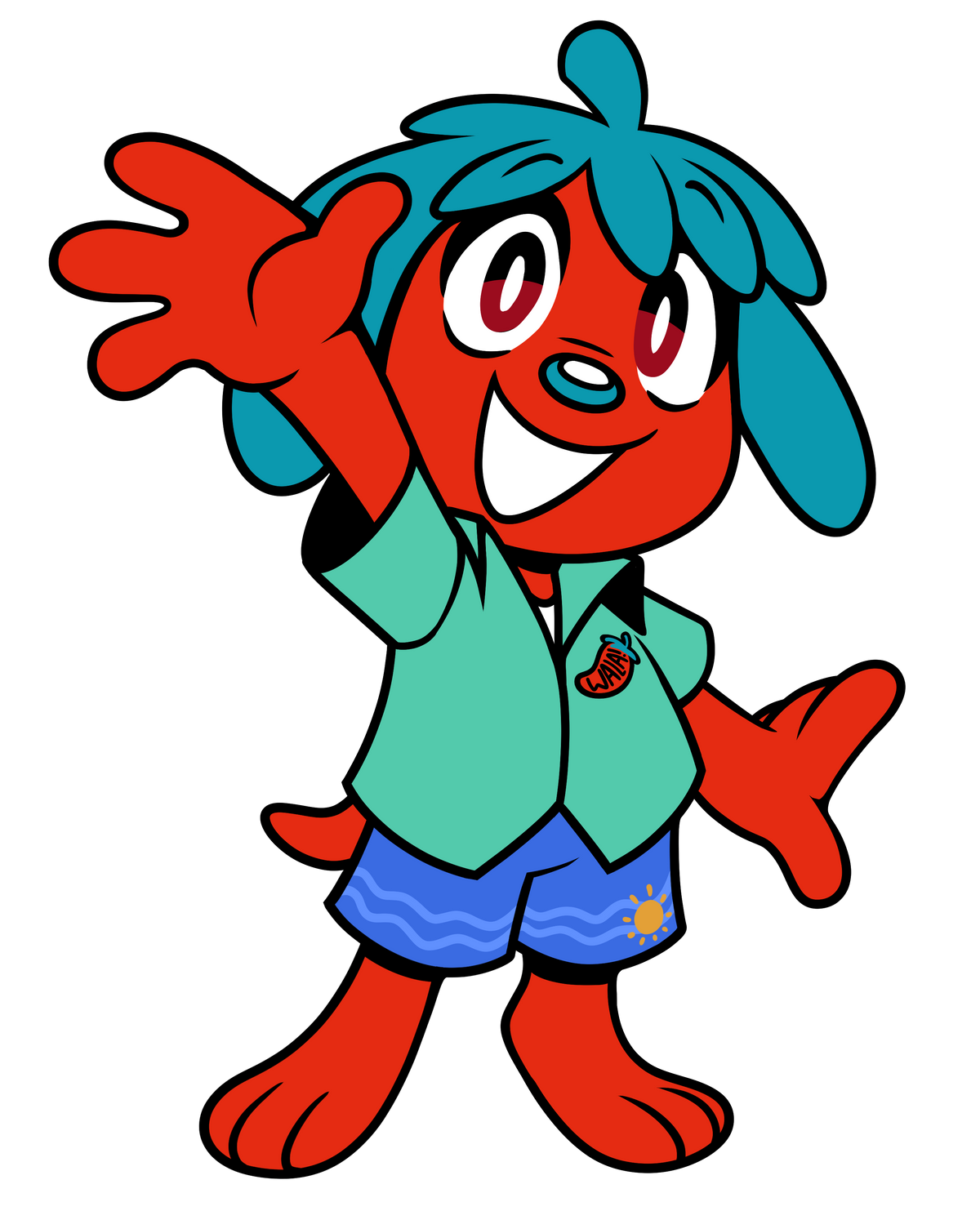Wala! mascot waving hello
